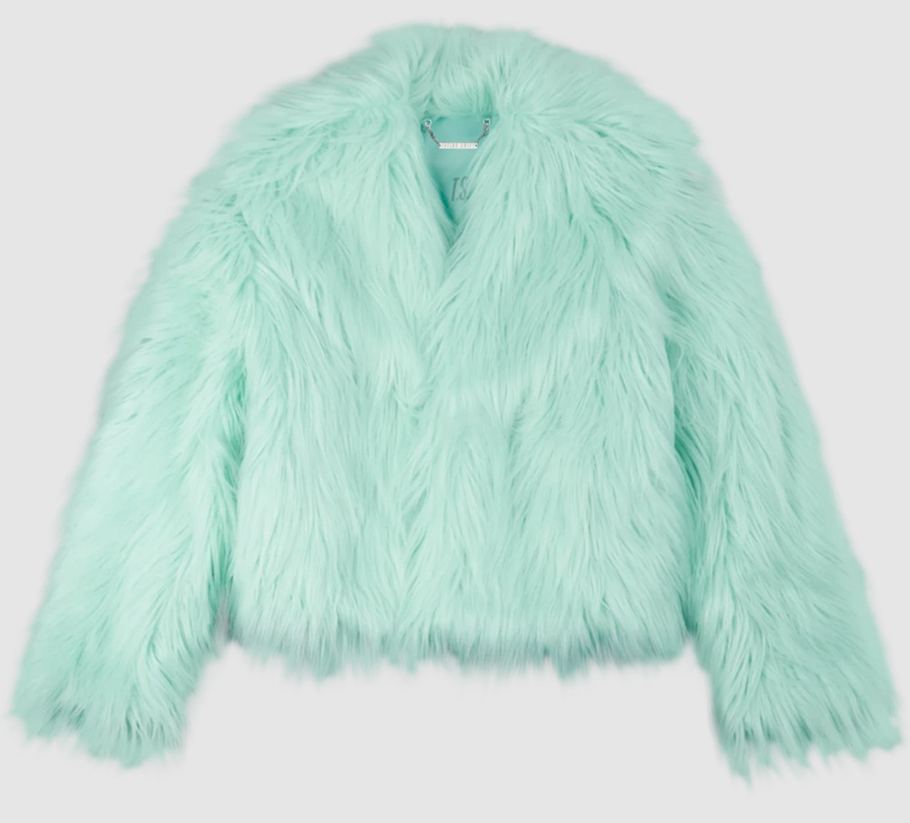 Taylor Swift Size XL 2XL Faux Fur Coat The Life of a Showgirl Mint Jacket ASO TS